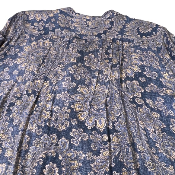 Lucky Brand Long Sleeve Button Down front Sheer Flowing Tunic Top - Picture 5 of 13